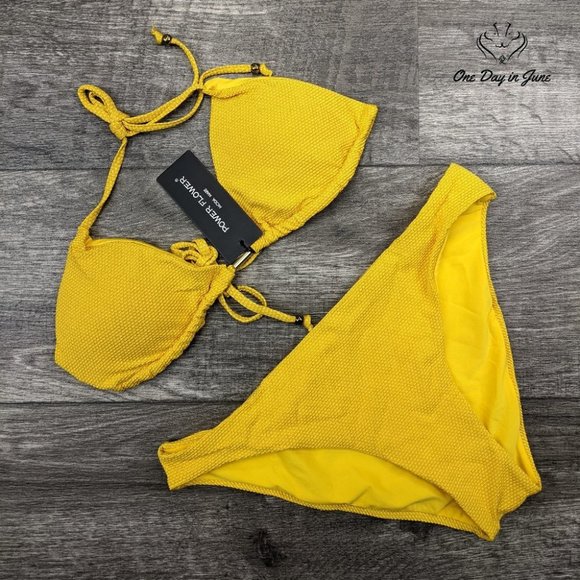 Power Flower Other - Power Flower Textured Triangle Bikini Swimsuit